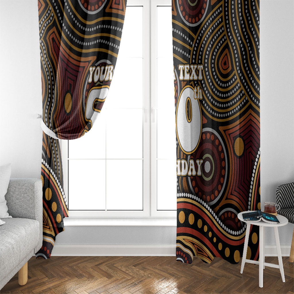Personalised Aboriginal 50th Birthday Window Curtain Indigenous Dot Painting Native Australian Celebration