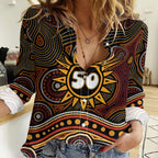 Personalised Aboriginal 50th Birthday Women Casual Shirt Indigenous Dot Painting Native Australian Celebration