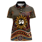 Personalised Aboriginal 50th Birthday Women Polo Shirt Indigenous Dot Painting Native Australian Celebration