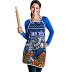 Personalized Geelong Cats Football Christmas Apron Australian Football Mascot - Ugly Xmas Pattern Festive