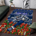Personalized Geelong Cats Football Christmas Area Rug Australian Football Mascot - Ugly Xmas Pattern Festive