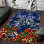 Personalized Geelong Cats Football Christmas Area Rug Australian Football Mascot - Ugly Xmas Pattern Festive