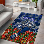 Personalized Geelong Cats Football Christmas Area Rug Australian Football Mascot - Ugly Xmas Pattern Festive