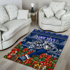 Personalized Geelong Cats Football Christmas Area Rug Australian Football Mascot - Ugly Xmas Pattern Festive