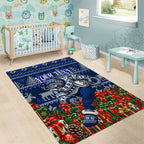 Personalized Geelong Cats Football Christmas Area Rug Australian Football Mascot - Ugly Xmas Pattern Festive
