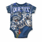 Personalized Geelong Cats Football Christmas Baby Onesie Australian Football Mascot - Ugly Xmas Pattern Festive