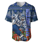 Personalized Geelong Cats Football Christmas Baseball Jersey Australian Football Mascot - Ugly Xmas Pattern Festive