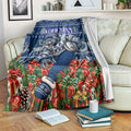 Personalized Geelong Cats Football Christmas Blanket Australian Football Mascot - Ugly Xmas Pattern Festive