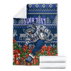 Personalized Geelong Cats Football Christmas Blanket Australian Football Mascot - Ugly Xmas Pattern Festive