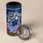 Personalized Geelong Cats Football Christmas 4 in 1 Can Cooler Tumbler Australian Football Mascot - Ugly Xmas Pattern Festive