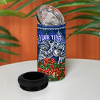 Personalized Geelong Cats Football Christmas 4 in 1 Can Cooler Tumbler Australian Football Mascot - Ugly Xmas Pattern Festive