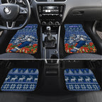 Personalized Geelong Cats Football Christmas Car Mats Australian Football Mascot - Ugly Xmas Pattern Festive