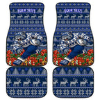 Personalized Geelong Cats Football Christmas Car Mats Australian Football Mascot - Ugly Xmas Pattern Festive
