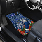 Personalized Geelong Cats Football Christmas Car Mats Australian Football Mascot - Ugly Xmas Pattern Festive