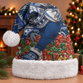 Geelong Cats Football Christmas Santa Hat Australian Football Mascot - Ugly Xmas Pattern Festive