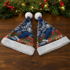 Geelong Cats Football Christmas Santa Hat Australian Football Mascot - Ugly Xmas Pattern Festive