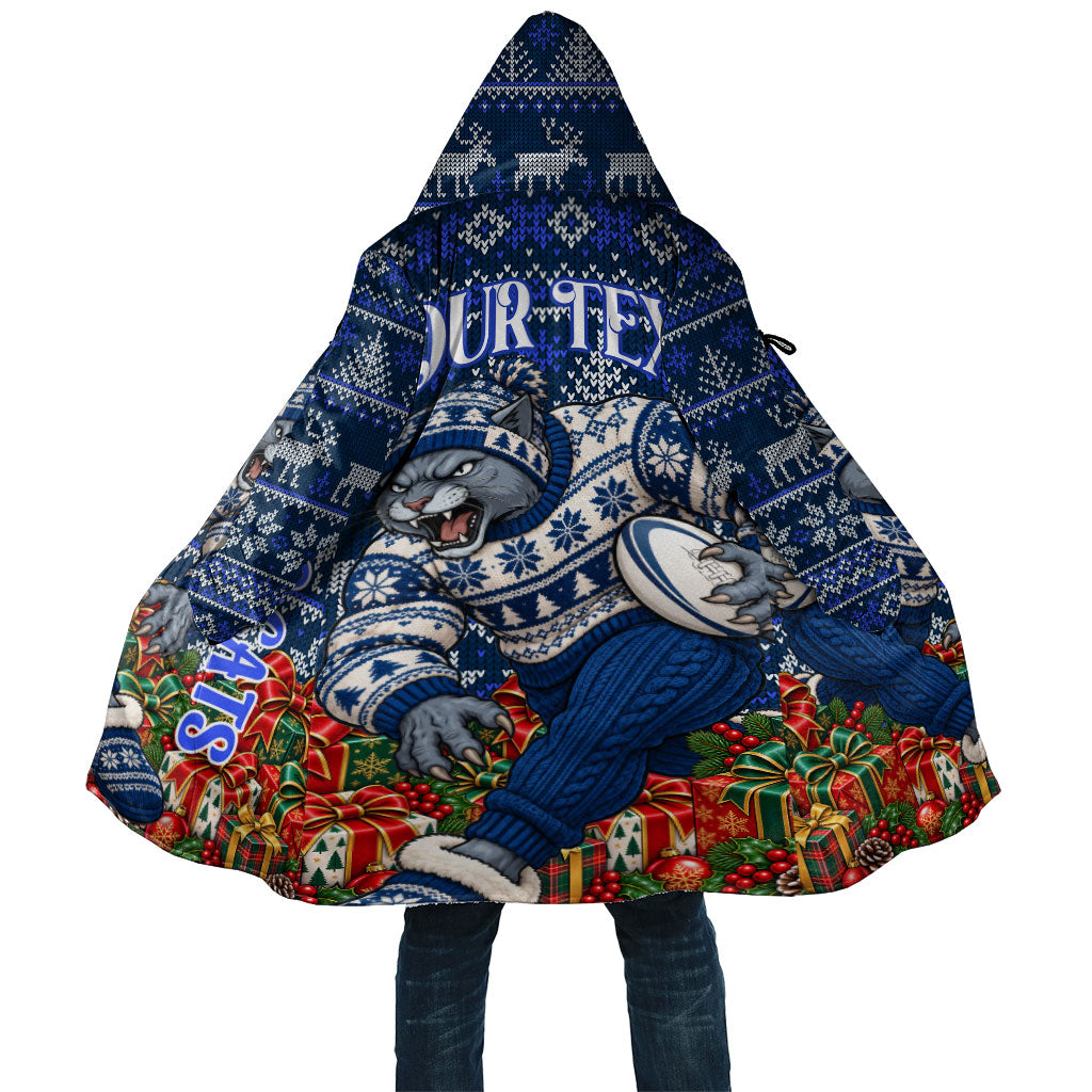 Personalized Geelong Cats Football Christmas Cloak Australian Football Mascot - Ugly Xmas Pattern Festive