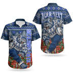 Personalized Geelong Cats Football Christmas Couples Matching Tank Maxi Dress and Hawaiian Shirt Australian Football Mascot - Ugly Xmas Pattern Festive