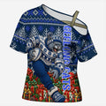 Personalized Geelong Cats Football Christmas Cross Shoulder Shirt Australian Football Mascot - Ugly Xmas Pattern Festive