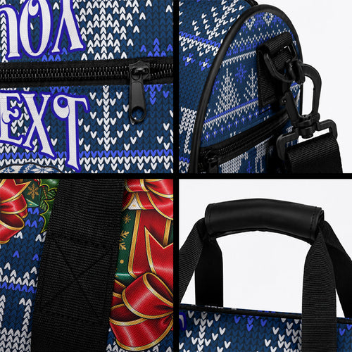Personalized Geelong Cats Football Christmas Duffle Bag Australian Football Mascot - Ugly Xmas Pattern Festive