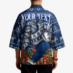 Personalized Geelong Cats Football Christmas Kimono Australian Football Mascot - Ugly Xmas Pattern Festive