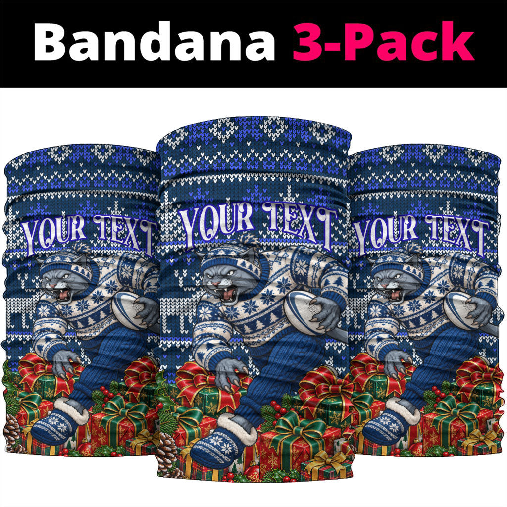 Personalized Geelong Cats Football Christmas Neck Gaiter Australian Football Mascot - Ugly Xmas Pattern Festive