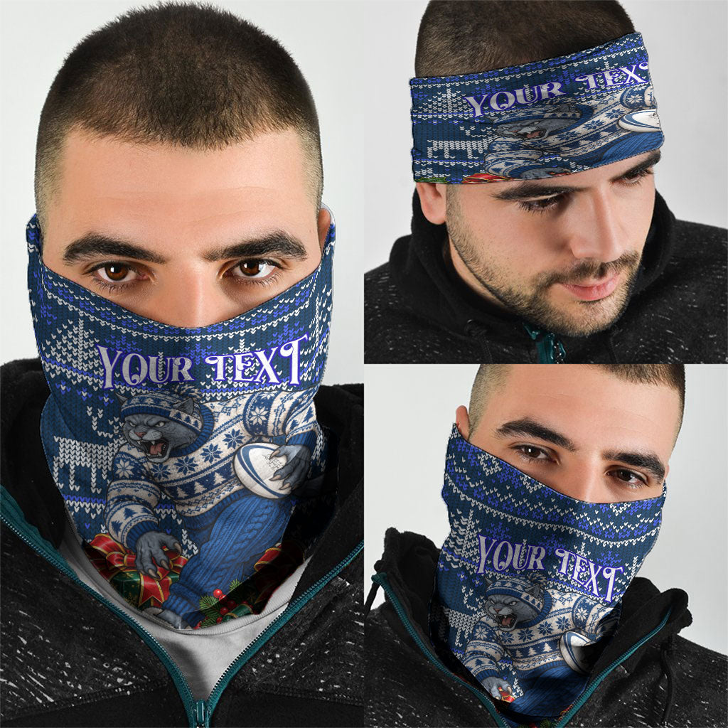 Personalized Geelong Cats Football Christmas Neck Gaiter Australian Football Mascot - Ugly Xmas Pattern Festive