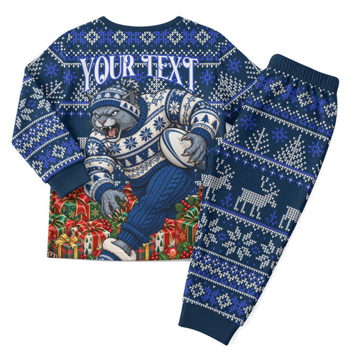 Personalized Geelong Cats Football Christmas Pajama Set Australian Football Mascot - Ugly Xmas Pattern Festive