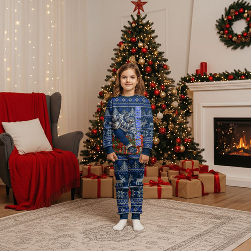 Personalized Geelong Cats Football Christmas Pajama Set Australian Football Mascot - Ugly Xmas Pattern Festive