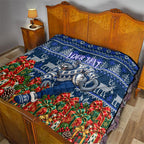 Personalized Geelong Cats Football Christmas Quilt Australian Football Mascot - Ugly Xmas Pattern Festive