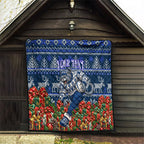 Personalized Geelong Cats Football Christmas Quilt Australian Football Mascot - Ugly Xmas Pattern Festive