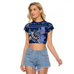 Personalized Geelong Cats Football Christmas Raglan Cropped T Shirt Australian Football Mascot - Ugly Xmas Pattern Festive