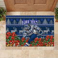 Personalized Geelong Cats Football Christmas Rubber Doormat Australian Football Mascot - Ugly Xmas Pattern Festive