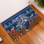 Personalized Geelong Cats Football Christmas Rubber Doormat Australian Football Mascot - Ugly Xmas Pattern Festive