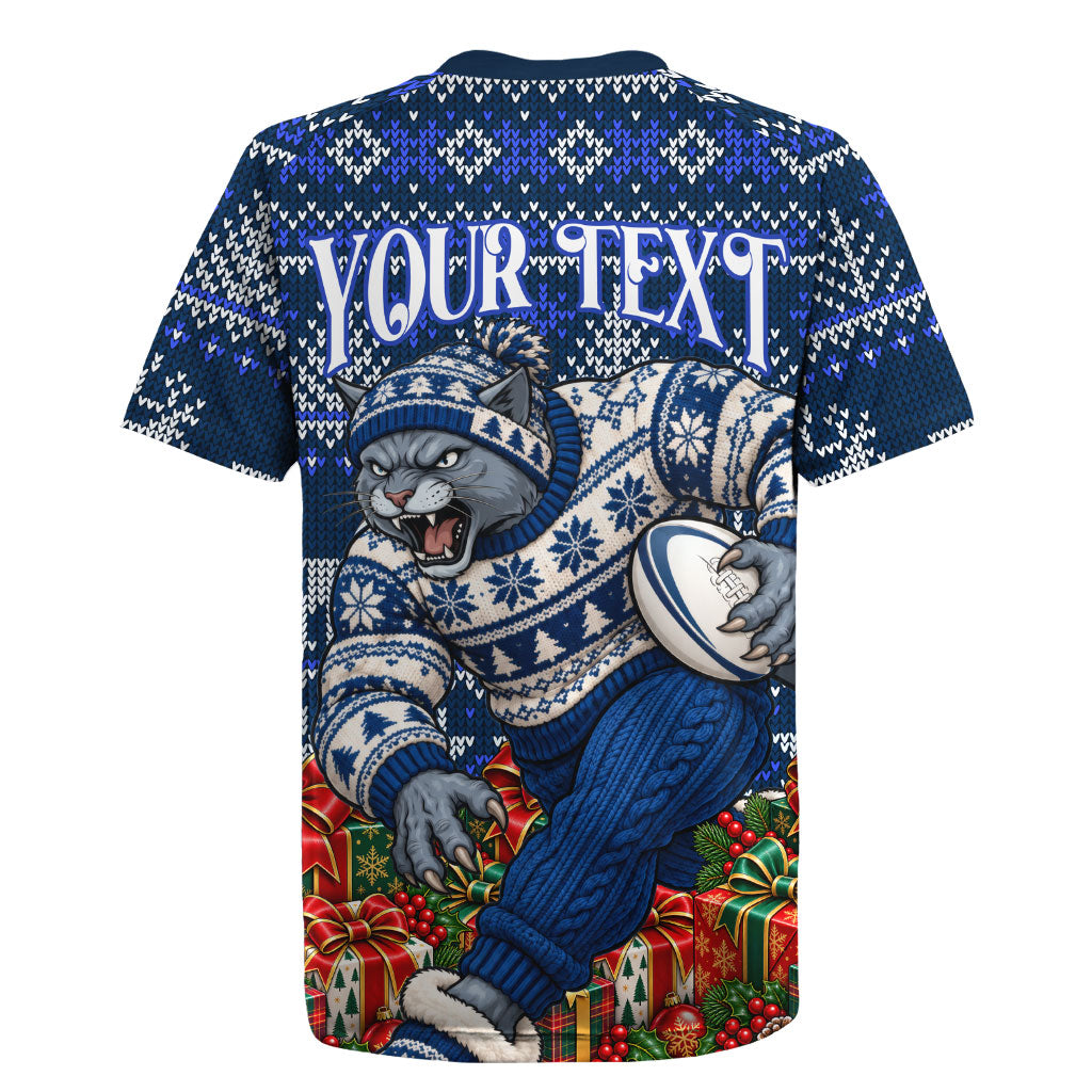 Personalized Geelong Cats Football Christmas Rugby Jersey Australian Football Mascot - Ugly Xmas Pattern Festive