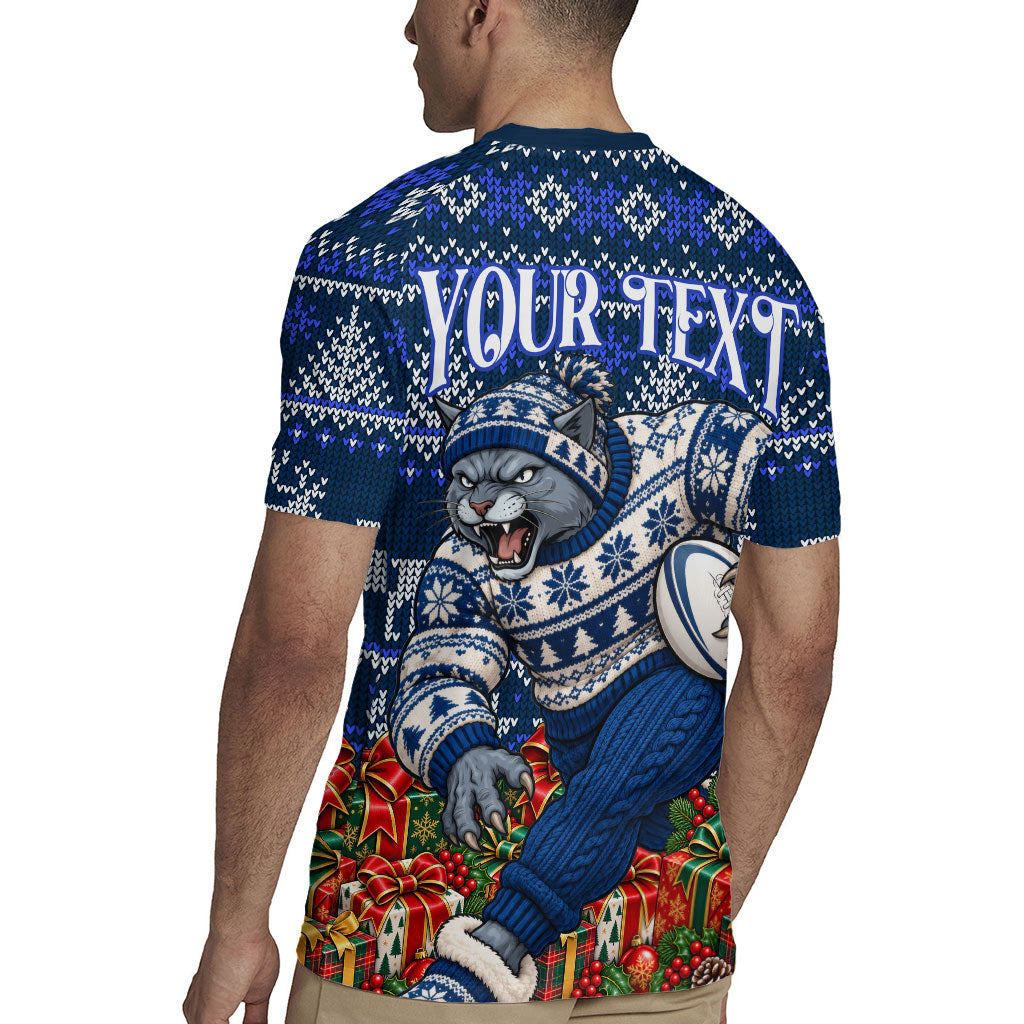Personalized Geelong Cats Football Christmas Rugby Jersey Australian Football Mascot - Ugly Xmas Pattern Festive