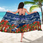 Personalized Geelong Cats Football Christmas Sarong Australian Football Mascot - Ugly Xmas Pattern Festive
