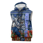 Personalized Geelong Cats Football Christmas Sleeveless Zip Hoodie Australian Football Mascot - Ugly Xmas Pattern Festive