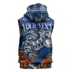 Personalized Geelong Cats Football Christmas Sleeveless Zip Hoodie Australian Football Mascot - Ugly Xmas Pattern Festive