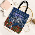 Personalized Geelong Cats Football Christmas Tote Bag Australian Football Mascot - Ugly Xmas Pattern Festive