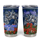 Personalized Geelong Cats Football Christmas Tumbler Cup Australian Football Mascot - Ugly Xmas Pattern Festive
