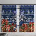 Personalized Geelong Cats Football Christmas Window Curtain Australian Football Mascot - Ugly Xmas Pattern Festive