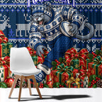 Personalized Geelong Cats Football Christmas Window Curtain Australian Football Mascot - Ugly Xmas Pattern Festive
