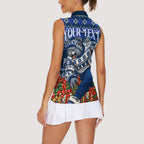 Personalized Geelong Cats Football Christmas Women Sleeveless Polo Shirt Australian Football Mascot - Ugly Xmas Pattern Festive