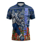 Personalized Geelong Cats Football Christmas Zipper Polo Shirt Australian Football Mascot - Ugly Xmas Pattern Festive