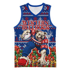 Personalized Western Bulldogs Football Christmas Basketball Jersey Australian Football Mascot - Ugly Xmas Pattern Festive