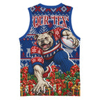 Personalized Western Bulldogs Football Christmas Basketball Jersey Australian Football Mascot - Ugly Xmas Pattern Festive