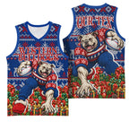 Personalized Western Bulldogs Football Christmas Basketball Jersey Australian Football Mascot - Ugly Xmas Pattern Festive