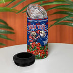 Personalized Western Bulldogs Football Christmas 4 in 1 Can Cooler Tumbler Australian Football Mascot - Ugly Xmas Pattern Festive