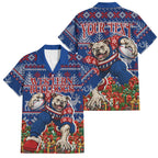 Personalized Western Bulldogs Football Christmas Family Matching Summer Maxi Dress and Hawaiian Shirt Australian Football Mascot - Ugly Xmas Pattern Festive